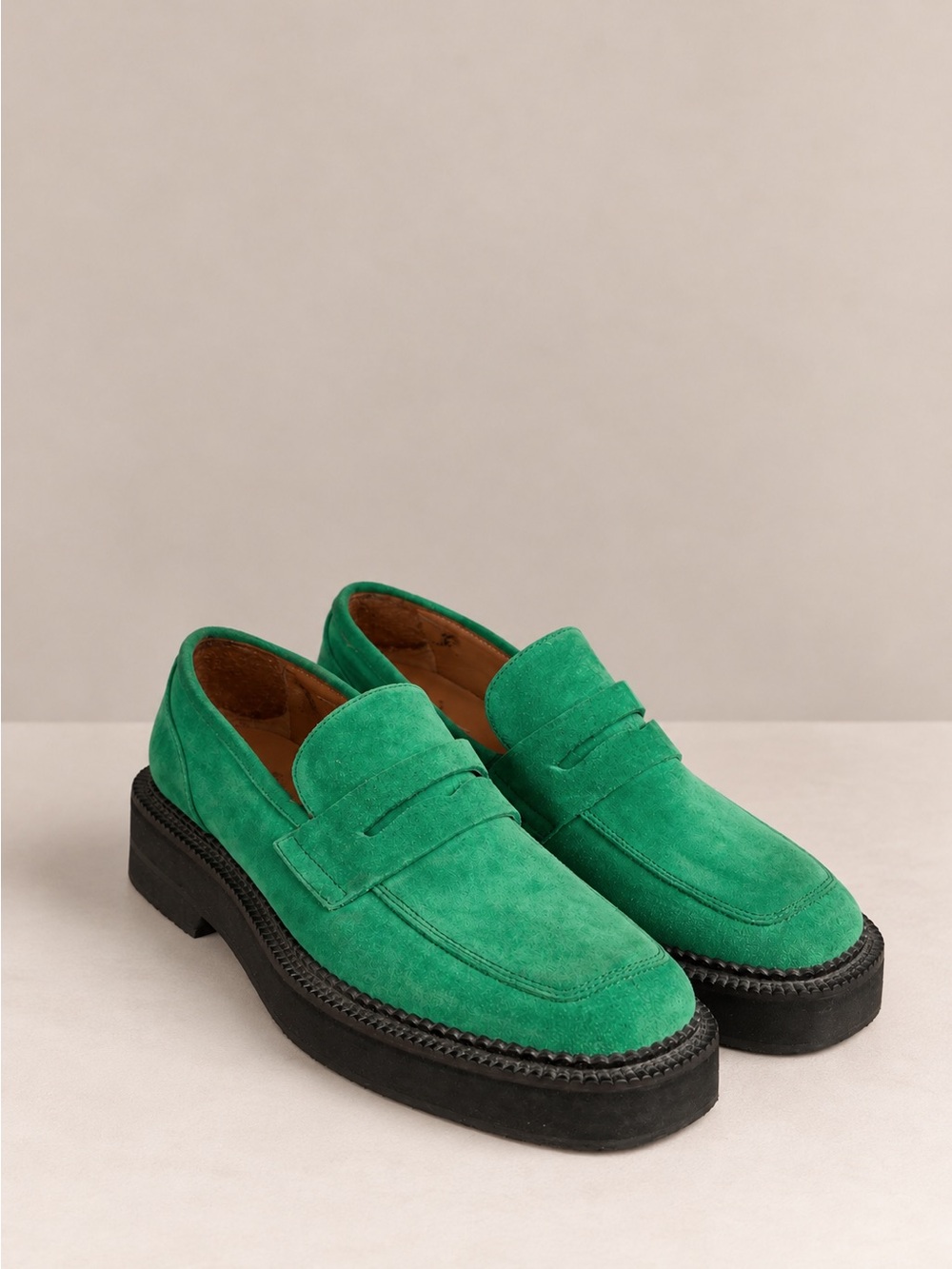 Maguire Green Suede Square Toe Loafers EU 35